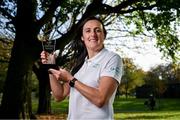 9 November 2023; Hannah Tyrrell of Dublin with her EirGrid GWA Ladies Football Personality of the Year Award in Drumcondra, Dublin Photo by Brendan Moran/Sportsfile