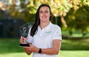 9 November 2023; Hannah Tyrrell of Dublin with her EirGrid GWA Ladies Football Personality of the Year Award in Drumcondra, Dublin Photo by Brendan Moran/Sportsfile