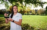 9 November 2023; Hannah Tyrrell of Dublin with her EirGrid GWA Ladies Football Personality of the Year Award in Drumcondra, Dublin Photo by Brendan Moran/Sportsfile