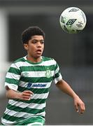 29 October 2023; Victor Ozhianvuna of Shamrock Rovers during the EA SPORTS U14 LOI Eddie Wallace Cup match between Shamrock Rovers and St Patricks Athletic at Athlone Town Stadium in Westmeath. Photo by Eóin Noonan/Sportsfile