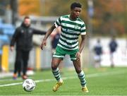 29 October 2023; Evidence Ikechukwu of Shamrock Rovers during the EA SPORTS U14 LOI Eddie Wallace Cup match between Shamrock Rovers and St Patricks Athletic at Athlone Town Stadium in Westmeath. Photo by Eóin Noonan/Sportsfile