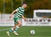 29 October 2023; Cian Kenna of Shamrock Rovers during the EA SPORTS U15 LOI Michael Hayes Cup match between St Patrick Athletic and Shamrock Rovers at Athlone Town Stadium in Westmeath. Photo by Eóin Noonan/Sportsfile