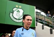 7 October 2023; Shamrock Rovers goalkeeper Amanda Budden before the SSE Airtricity Women's Premier Division match between Shamrock Rovers and Shelbourne at Tallaght Stadium in Dublin. Photo by Eóin Noonan/Sportsfile
