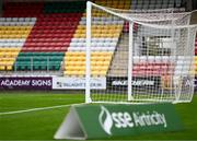 7 October 2023; A general view of a goal during the SSE Airtricity Women's Premier Division match between Shamrock Rovers and Shelbourne at Tallaght Stadium in Dublin. Photo by Eóin Noonan/Sportsfile