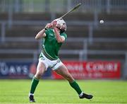 21 October 2023; Neil McManus of Ireland during the 2023 Hurling Shinty International Game between Ireland and Scotland at Páirc Esler in Newry, Down. Photo by Piaras Ó Mídheach/Sportsfile
