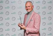 10 November 2023; Former Irish Independent chief sports writer Vincent Hogan with his Lifetime Achievement award at the 2023 Gaelic Writers' Association Awards, supported by EirGrid, at the Iveagh Garden Hotel in Dublin. Photo by Brendan Moran/Sportsfile