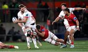 10 November 2023; Iain Henderson of Ulster is tackled by Brian Gleeson of Munster during the United Rugby Championship match between Ulster and Munster at Kingspan Stadium in Belfast. Photo by Ramsey Cardy/Sportsfile