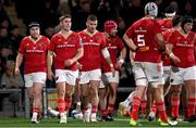 10 November 2023; Munster players, including Rory Scannell, Jack Crowley and Shane Daly react after their side conceded their third try during the United Rugby Championship match between Ulster and Munster at Kingspan Stadium in Belfast. Photo by Ramsey Cardy/Sportsfile
