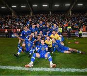 10 November 2023; Waterford players celebrate after their victory in the SSE Airtricity Men's Promotion / Relegation play-off match between Waterford and Cork City at Tallaght Stadium in Dublin. Photo by Stephen McCarthy/Sportsfile
