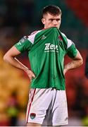 10 November 2023; Joshua Honohan of Cork City reacts after his sdie's defeat in the SSE Airtricity Men's Promotion / Relegation play-off match between Waterford and Cork City at Tallaght Stadium in Dublin. Photo by Tyler Miller/Sportsfile