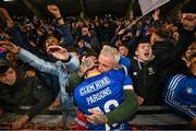 10 November 2023; Connor Parsons of Waterford celebrates with supporters after the SSE Airtricity Men's Premier Division Promotion / Relegation play-off match between Waterford and Cork City at Tallaght Stadium in Dublin. Photo by Stephen McCarthy/Sportsfile