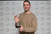 10 November 2023; Personality of the Year recipient Dublin footballer James McCarthy with his award at the Gaelic Writers’ Association Awards, supported by EirGrid,  at the Iveagh Garden Hotel in Dublin. Photo by Brendan Moran/Sportsfile