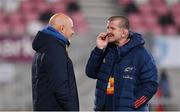 10 November 2023; Munster head coach Graham Rowntree, right, and Ulster head coach Dan McFarland before the United Rugby Championship match between Ulster and Munster at Kingspan Stadium in Belfast. Photo by Seb Daly/Sportsfile