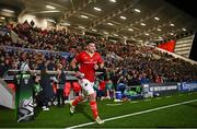 10 November 2023; Fineen Wycherley of Munster before the United Rugby Championship match between Ulster and Munster at Kingspan Stadium in Belfast. Photo by Ramsey Cardy/Sportsfile