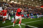 10 November 2023; Craig Casey of Munster before the United Rugby Championship match between Ulster and Munster at Kingspan Stadium in Belfast. Photo by Ramsey Cardy/Sportsfile