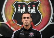 6 November 2023; Dylan Connolly poses for a portrait during a Bohemians media day, at Dalymount Park in Dublin, ahead of the Sports Direct FAI Cup Final. Photo by Stephen McCarthy/Sportsfile