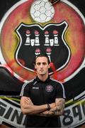 6 November 2023; Dylan Connolly poses for a portrait during a Bohemians media day, at Dalymount Park in Dublin, ahead of the Sports Direct FAI Cup Final. Photo by Stephen McCarthy/Sportsfile