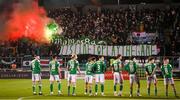 10 November 2023; Cork City supporters before the SSE Airtricity Men's Premier Division Promotion / Relegation play-off match between Waterford and Cork City at Tallaght Stadium in Dublin. Photo by Stephen McCarthy/Sportsfile