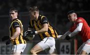 11 November 2023; Oisin O'Neill of Crossmaglen Rangers in action against Ryan Gray of Trillick during the AIB Ulster GAA Football Senior Club Championship quarter-final match between Trillick of Tyrone and Crossmaglen Rangers of Armagh at O'Neills Healy Park in Omagh, Tyrone. Photo by Ramsey Cardy/Sportsfile