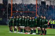 11 November 2023; Connacht players observe a minute silence for Armistice Day during the United Rugby Championship match between Edinburgh and Connacht at The Dam Health Stadium in Edinburgh, Scotland. Photo by Paul Devlin/Sportsfile
