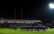11 November 2023; Both teams observe a minute silence for Armistice Day during the United Rugby Championship match between Edinburgh and Connacht at The Dam Health Stadium in Edinburgh, Scotland. Photo by Paul Devlin/Sportsfile