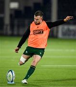 11 November 2023; JJ Hanrahan of Connacht warms-up before the United Rugby Championship match between Edinburgh and Connacht at The Dam Health Stadium in Edinburgh, Scotland. Photo by Paul Devlin/Sportsfile