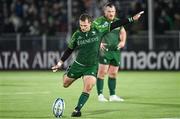 11 November 2023; Jack Carty of Connacht converts a first half penalty during the United Rugby Championship match between Edinburgh and Connacht at The Dam Health Stadium in Edinburgh, Scotland. Photo by Paul Devlin/Sportsfile