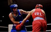 11 November 2023; Christina Desmond of Dungarvan and Garda Boxing Clubs, right, and Grainne Walsh of St Mary’s Boxing Club, Dublin, during their welterweight 66kg final bout at the IABA National Elite Boxing Championships 2024 Finals at the National Boxing Stadium in Dublin. Photo by Seb Daly/Sportsfile