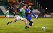 10 November 2023; Cian Bargary of Cork City and Connor Parsons of Waterford during the SSE Airtricity Men's Premier Division Promotion / Relegation play-off match between Waterford and Cork City at Tallaght Stadium in Dublin. Photo by Stephen McCarthy/Sportsfile