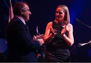 11 November 2023; Ireland boxing head coach Zaur Antia is presented with the OFI Presidents award by Olympic Federation of Ireland president Sarah Keane at the Team Ireland Olympic Ball at the Mansion House in Dublin. The event was a joint celebration of the brilliant performances of Team Ireland athletes at the European Games this summer, as well as the announcement of the winners of the Olympic Federation of Ireland Annual Awards. The event was attended by the Minister for Tourism, Culture, Arts, Gaeltacht, Sport and Media, Catherine Martin TD, Minister of State for Sport and Physical Education, Thomas Byrne TD, Olympic medallists, European Games athletes, Team Ireland Sponsors and Partners, Sport Ireland and the wider Olympic family. Photo by David Fitzgerald/Sportsfile