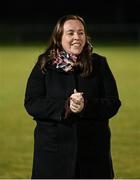 11 November 2023; FAI board member Niamh O'Mahony after the SSE Airtricity Women's Premier Division match between Peamount United and Sligo Rovers at PRL Park in Greenogue, Dublin. Photo by Stephen McCarthy/Sportsfile