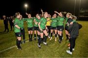 11 November 2023; Peamount United players celebrate after the SSE Airtricity Women's Premier Division match between Peamount United and Sligo Rovers at PRL Park in Greenogue, Dublin. Photo by Stephen McCarthy/Sportsfile