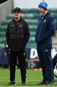 12 November 2023; Leinster head coach Leo Cullen and Dragons head coach Dai Flanagan before the United Rugby Championship match between Dragons and Leinster at Rodney Parade in Newport, Wales. Photo by Harry Murphy/Sportsfile