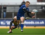 12 November 2023; Tommy O'Brien of Leinster is tackled by Jared Rosser of Dragons during the United Rugby Championship match between Dragons and Leinster at Rodney Parade in Newport, Wales. Photo by Harry Murphy/Sportsfile