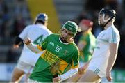 12 November 2023; Adam Screeney of Kilcormac-Killoughey celebrates after scoring a goal against Naomh Éanna during the AIB Leinster GAA Hurling Senior Club Championship quarter-final match between Naomh Éanna, Wexford, and Kilcormac-Killoughey, Offaly, at Chadwicks Wexford Park in Wexford. Photo by Matt Browne/Sportsfile