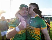 12 November 2023; Oisin Mahon and Cillian Kiely of Kilcormac-Killoughey celebrate after the AIB Leinster GAA Hurling Senior Club Championship quarter-final match between Naomh Éanna, Wexford, and Kilcormac-Killoughey, Offaly, at Chadwicks Wexford Park in Wexford. Photo by Matt Browne/Sportsfile