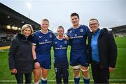 12 November 2023; The McCarthy family, from left, Paula, Paddy, Andrew, Joe, and Joe after the United Rugby Championship match between Dragons and Leinster at Rodney Parade in Newport, Wales. Photo by Harry Murphy/Sportsfile