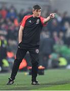 12 November 2023; Bohemians manager Declan Devine during the Sports Direct FAI Cup Final between Bohemians and St Patrick's Athletic at the Aviva Stadium in Dublin. Photo by Seb Daly/Sportsfile