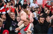 12 November 2023; St Patrick's Athletic supporters celebrate their first goal, scored by Mark Doyle, during the Sports Direct FAI Cup Final between Bohemians and St Patrick's Athletic at the Aviva Stadium in Dublin. Photo by Stephen McCarthy/Sportsfile