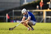 12 November 2023; A dejected Eoin Keyes of Raharney after the AIB Leinster GAA Hurling Senior Club Championship quarter-final match between Raharney, Westmeath, and Na Fianna, Dublin, at TEG Cusack Park in Mullingar, Westmeath. Photo by Daire Brennan/Sportsfile