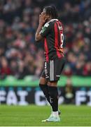 12 November 2023; Jonathan Afolabi of Bohemians reacts after a missed opportunity during the Sports Direct FAI Cup Final between Bohemians and St Patrick's Athletic at the Aviva Stadium in Dublin. Photo by Seb Daly/Sportsfile
