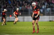 12 November 2023; Donagh Murphy of Mount Leinster Rangers celebrates a point during the AIB Leinster GAA Hurling Senior Club Championship quarter-final match between Mount Leinster Rangers, Carlow, and O'Loughlin Gaels, Kilkenny, at Netwatch Cullen Park in Carlow. Photo by David Fitzgerald/Sportsfile