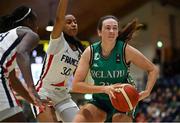 12 November 2023; Aine O'Connor of Ireland in action against Kadi Sissoko of France during the FIBA Women's EuroBasket Championship qualifier match between Ireland and France at the National Basketball Arena in Tallaght, Dublin. Photo by Brendan Moran/Sportsfile