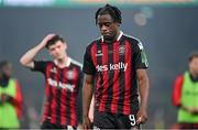 12 November 2023; Jonathan Afolabi of Bohemians reacts after the Sports Direct FAI Cup Final between Bohemians and St Patrick's Athletic at the Aviva Stadium in Dublin. Photo by Seb Daly/Sportsfile