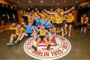 12 November 2023; St Patrick's Athletic players celebrates with the cup in the dressing room after the Sports Direct FAI Cup Final between Bohemians and St Patrick's Athletic at the Aviva Stadium in Dublin. Photo by Stephen McCarthy/Sportsfile