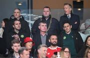 12 November 2023; Republic of Ireland manager Stephen Kenny with coaches John O'Shea, left, and Keith Andrews during the Sports Direct FAI Cup Final between Bohemians and St Patrick's Athletic at the Aviva Stadium in Dublin. Photo by Stephen McCarthy/Sportsfile