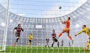 12 November 2023; Bohemians goalkeeper James Talbot punches clear during the Sports Direct FAI Cup Final between Bohemians and St Patrick's Athletic at the Aviva Stadium in Dublin. Photo by Stephen McCarthy/Sportsfile