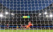 12 November 2023; Tommy Lonergan of St Patrick's Athletic scores his side's third goal past Bohemians goalkeeper James Talbot during the Sports Direct FAI Cup Final between Bohemians and St Patrick's Athletic at the Aviva Stadium in Dublin. Photo by Stephen McCarthy/Sportsfile