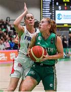 12 November 2023; Sorcha Tiernan of Ireland in action against Sarah Michel Boury of France during the FIBA Women's EuroBasket Championship qualifier match between Ireland and France at the National Basketball Arena in Tallaght, Dublin. Photo by Henry Simpson/Sportsfile