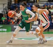 12 November 2023; Jessica Scannell of Ireland in action against Marine Fauthoux of France during the FIBA Women's EuroBasket Championship qualifier match between Ireland and France at the National Basketball Arena in Tallaght, Dublin. Photo by Brendan Moran/Sportsfile